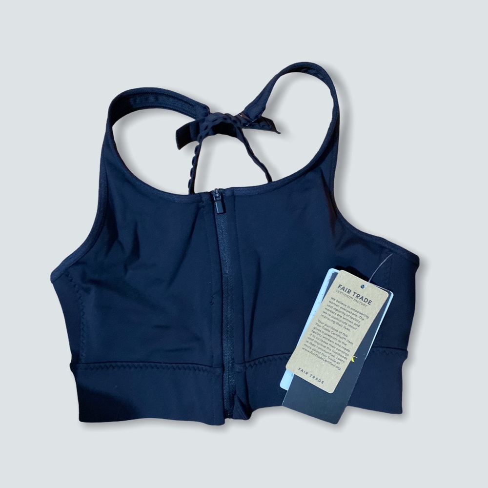 Athleta front zip stealth bra black XS NWT - Picture 1 of 8